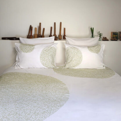 dots bed linen olive